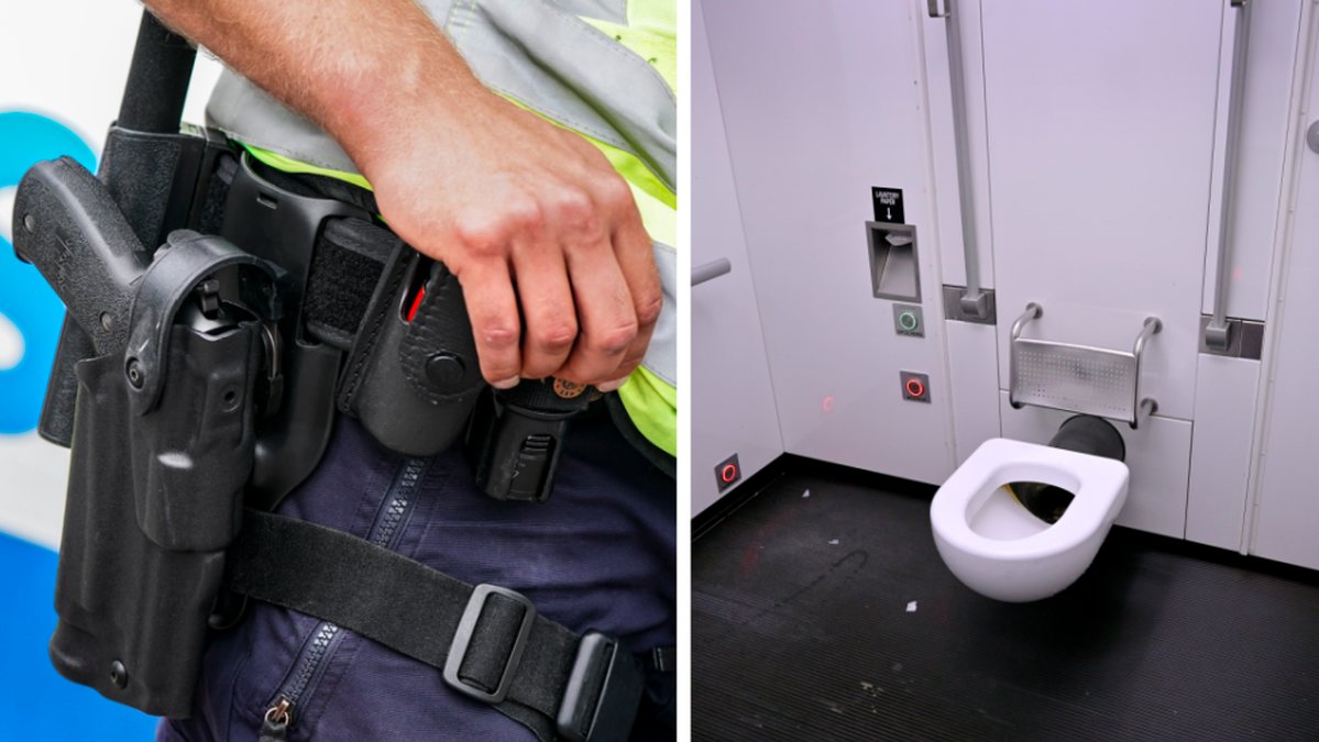 Polisman glömde tjänstevapen på toalett